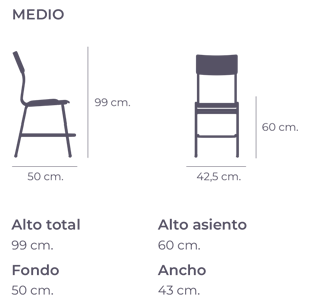 Esquema Taburete Tena Tapizado Medio